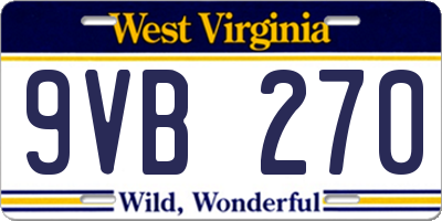WV license plate 9VB270