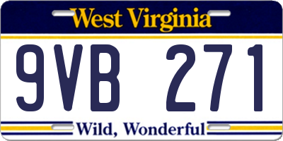 WV license plate 9VB271