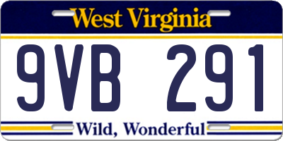 WV license plate 9VB291
