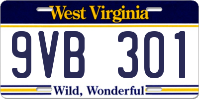 WV license plate 9VB301