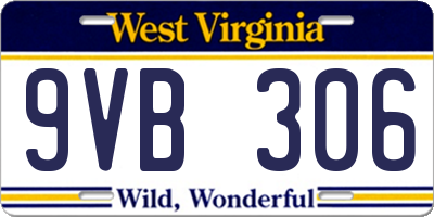 WV license plate 9VB306