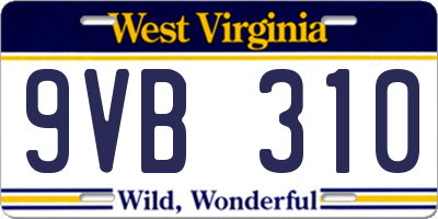 WV license plate 9VB310