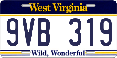 WV license plate 9VB319