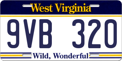 WV license plate 9VB320
