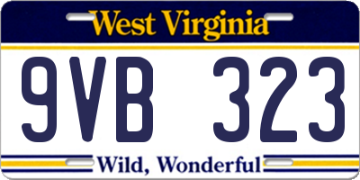 WV license plate 9VB323