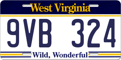 WV license plate 9VB324