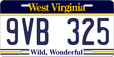 WV license plate 9VB325