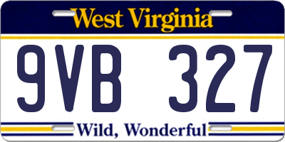 WV license plate 9VB327