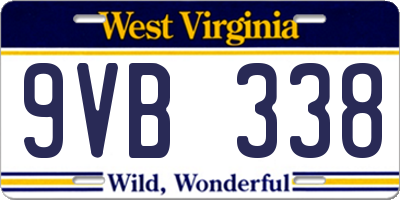 WV license plate 9VB338