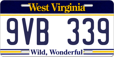WV license plate 9VB339