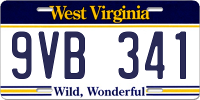 WV license plate 9VB341
