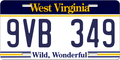 WV license plate 9VB349