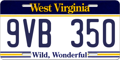 WV license plate 9VB350