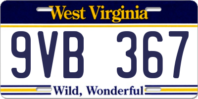 WV license plate 9VB367