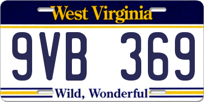 WV license plate 9VB369
