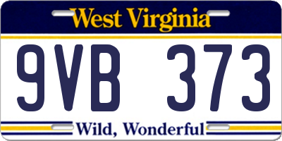 WV license plate 9VB373