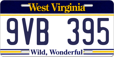 WV license plate 9VB395