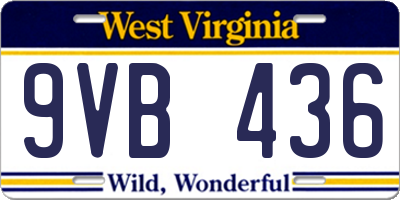 WV license plate 9VB436
