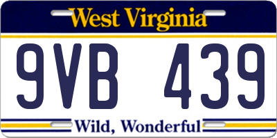 WV license plate 9VB439