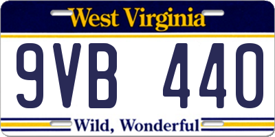 WV license plate 9VB440