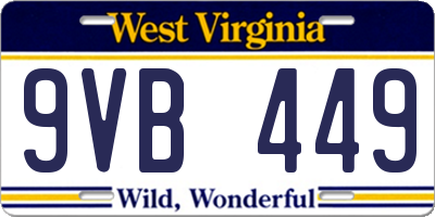WV license plate 9VB449
