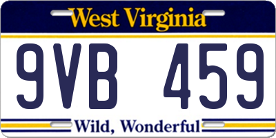 WV license plate 9VB459