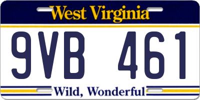 WV license plate 9VB461
