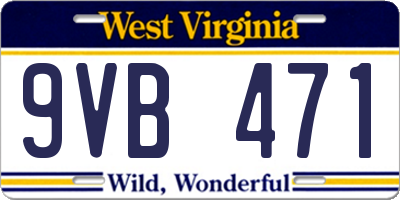 WV license plate 9VB471