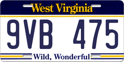 WV license plate 9VB475