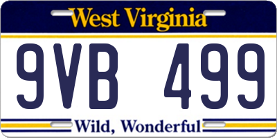 WV license plate 9VB499