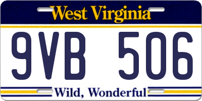 WV license plate 9VB506