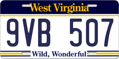 WV license plate 9VB507