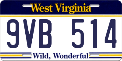 WV license plate 9VB514