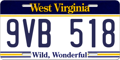 WV license plate 9VB518