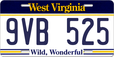 WV license plate 9VB525