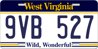 WV license plate 9VB527