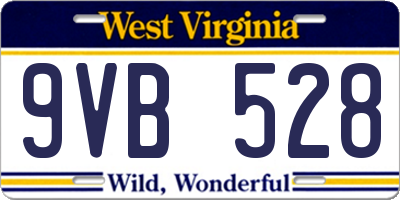 WV license plate 9VB528