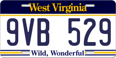 WV license plate 9VB529