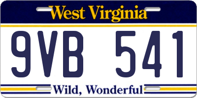 WV license plate 9VB541