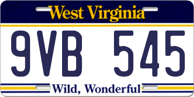 WV license plate 9VB545