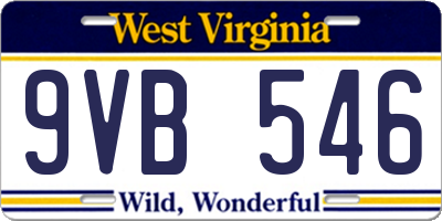 WV license plate 9VB546