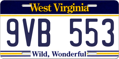 WV license plate 9VB553
