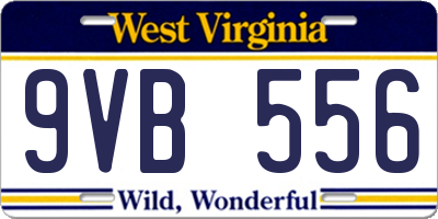 WV license plate 9VB556