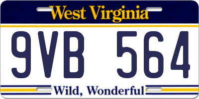 WV license plate 9VB564