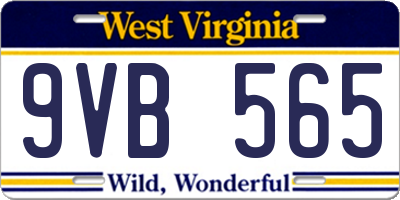 WV license plate 9VB565