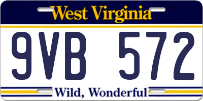 WV license plate 9VB572
