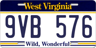 WV license plate 9VB576