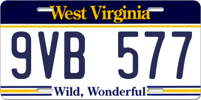 WV license plate 9VB577