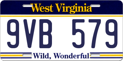 WV license plate 9VB579