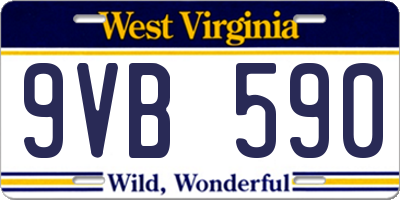 WV license plate 9VB590
